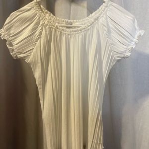 Gathered Kollar pleated white shirt